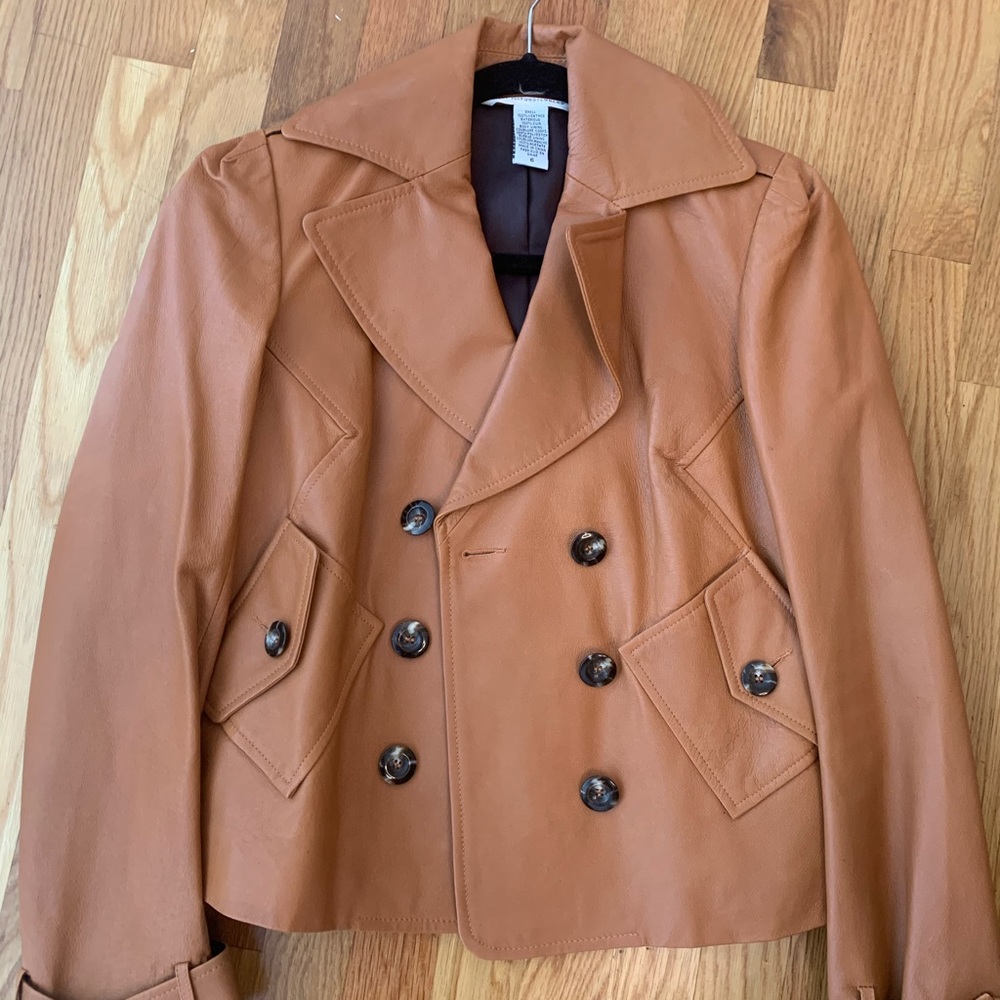 DVF brown leather jacket
